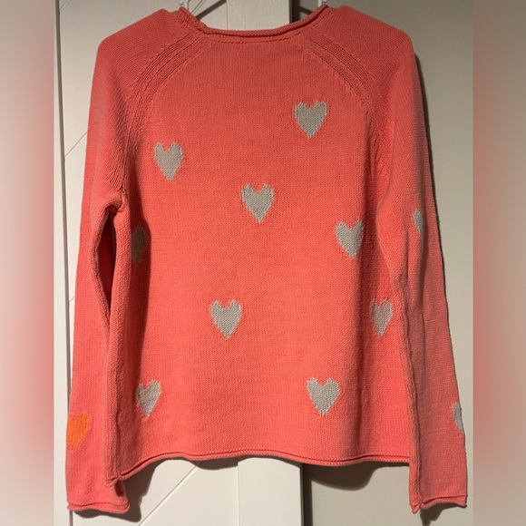 Lisa Todd Pink Love Wins Roll Neck Sweater with Gray Hearts Medium - Picture 4 of 5